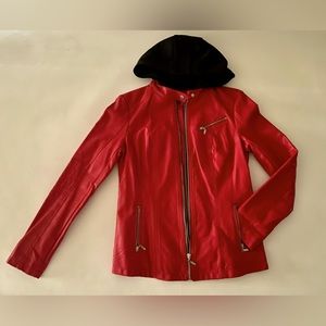 GUESS Los Angeles.  Faux leather moto jacket